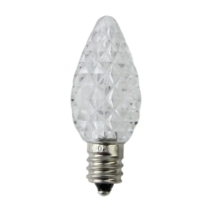 Pack of 25 Faceted Led C7 Pure White Christmas Replacement Bulbs - All