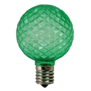 Pack of 25 Faceted G50 Led Green Christmas Replacement Bulbs - All