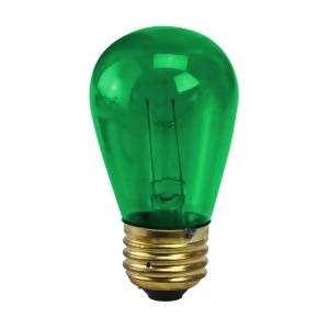 Pack of 25 Incandescent S14 Green Christmas Replacement Bulbs - All
