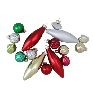 16-Piece Set of Traditional Finial Ball and Onion Shaped Christmas Ornaments 4 - All