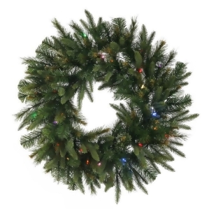 24 Pre-Lit Mixed Cashmere Pine Artificial Christmas Wreath Multi-Color Led Lights - All