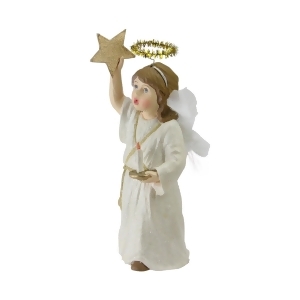 6 Glittered Caroling Angel with Tinsel Halo Christmas Figurine Decoration - All