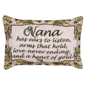 Set of 4 Nana Grandmother Heart of Gold Decorative Tapestry Throw Pillows 12 - All