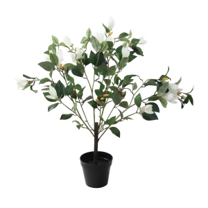 32.5 Artificial Potted White Lily Magnolia Flowering Tree - All
