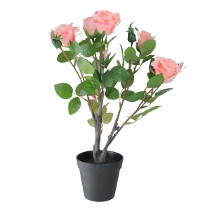 19 Artificial Blooming Potted Light Pink Ecuador Rose Shrub - All