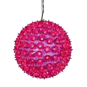 10 Lighted Pink Purple Hanging Star Sphere Christmas Decoration - All