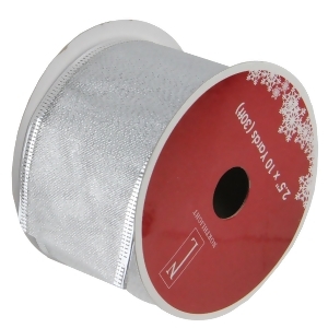 Pack of 12 Shimmering Silver Wired Christmas Craft Ribbon Spools 2.5 x 120 Yards Total - All