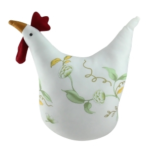 12 White Soft Green and Yellow Floral Rooster Chicken Spring Decoration - All