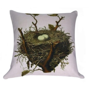 Vintage Springtime Bird Nest Antique Style Decorative Accent Throw Pillow with Insert 18 - All