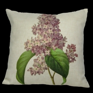 Vibrant Purple Lilac and Detailed Green Leaves Throw Pillow 18 - All