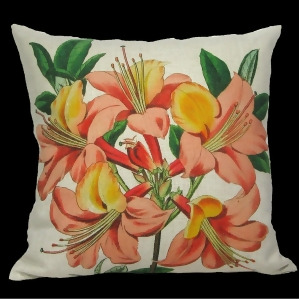 Decorative Vibrant Orange and Coral Colored Lily Throw Pillow Cover 18 - All