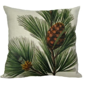 Natural Rustic Style Pine Cone and Bough Decorative Throw Accent Pillow with Insert 18 - All