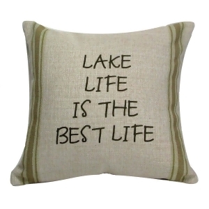 Decorative Tan and Green Lake Life is the Best Life Throw Pillow 12 - All