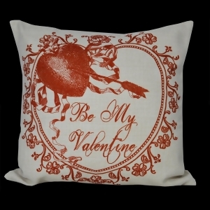Traditional Calligraphy Be My Valentine Decorative Throw Pillow 14 - All