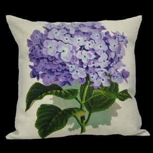 Vibrant Two Tone Purple Hydrangea Decorative Floral Throw Pillow 18 - All