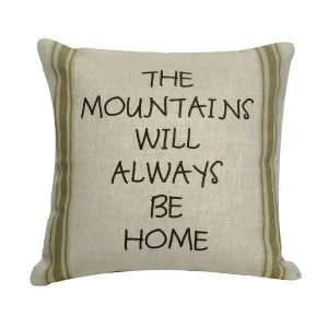 Decorative Tan and Green Striped The Mountains Will Always be Home Throw Pillow 12 - All