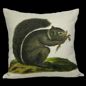 Decorative Grey and Black Squirrel Enjoying His Carrot Throw Pillow 18 - All