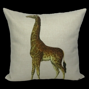 Exotic Tall Giraffe Decorative Throw Pillow Cover with Off White Background 18 - All