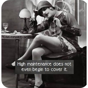 4 High Maintenance Does Not. Black and White Photo Neoprene Decorative Coaster - All
