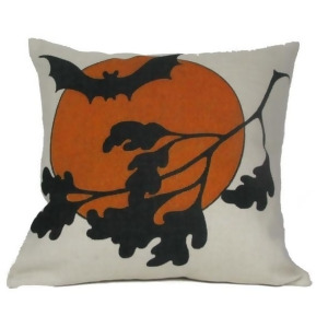 Halloween Bat with a Tree Branch Harvest Moon Decorative Accent Throw Pillow Cover 18 - All