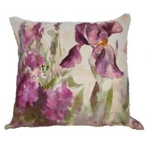 Decorative Purple Watercolor Spring Iris Throw Pillow Cover 18 - All