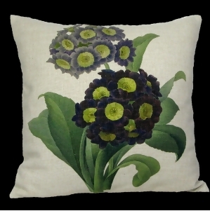 Decorative Detailed Purple and Black Primrose Floral Throw Pillow Cover 18 - All