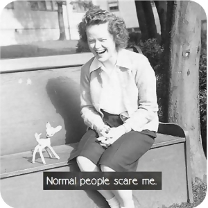 4 Normal People Scare Me Black and White Photo Neoprene Decorative Coaster - All