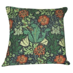 William Morris Antique Orange Design Decorative Accent Throw Pillow with Insert 18 - All
