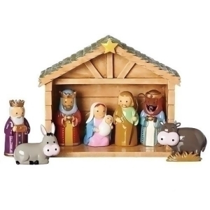 Set of 8 Childrens First Christmas Religious Traditional Table Top Nativity Set 6.75 - All