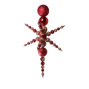 76 Red and Gold Commercial Shatterproof Radical 3-D Snowflake Finial Christmas Ornament - All