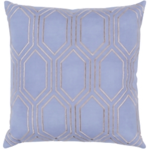 18 Periwinkle Purple and Gray Geometric Square Linen Throw Pillow - All