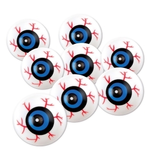 Club Pack of 96 Halloween Red Blue and White Scary Eyeballs 1.25 - All