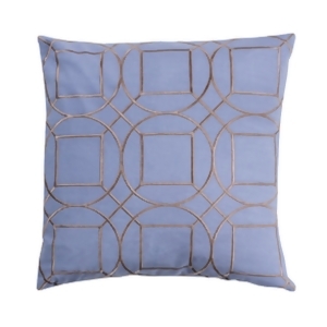 18 Indigo Blue and Smoke Gray Geometric Square Linen Throw Pillow - All