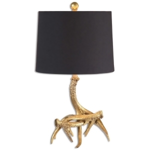 22 Heavily Antiqued Gold Finished Antlers Table Lamp - All