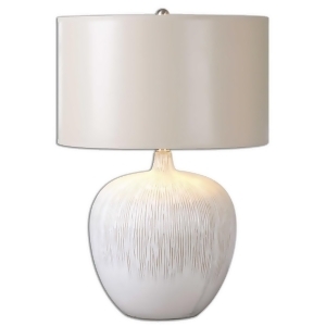 23 Textured Ivory Glazed Ceramic Table Lamp with Dark Tan Distressing - All