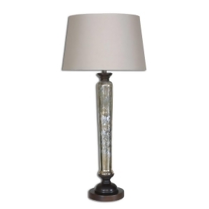 35 Antiqued Mercury Glass Table Lamp with Mango Wood - All
