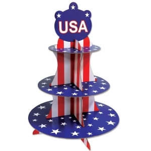 Pack of 12 Stars and Stripes Patriotic Cupcake Stand Centerpiece 16 - All