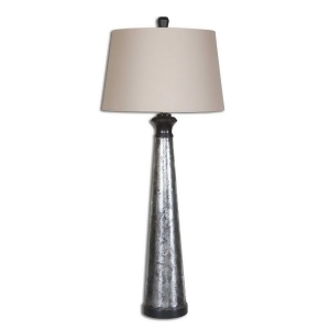39 Heavily Distressed Silver Leaf Metal Base Table lamp - All