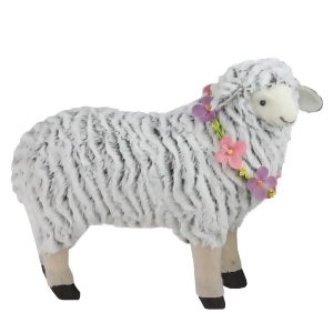 13 White and Brown Plush Standing Sheep Spring Easter Figure - All