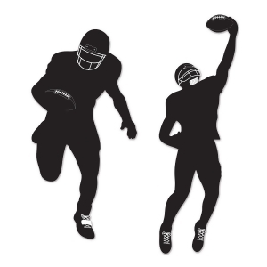 Club Pack of 24 Black Printed Football Silhouette Cutouts 35 H - All