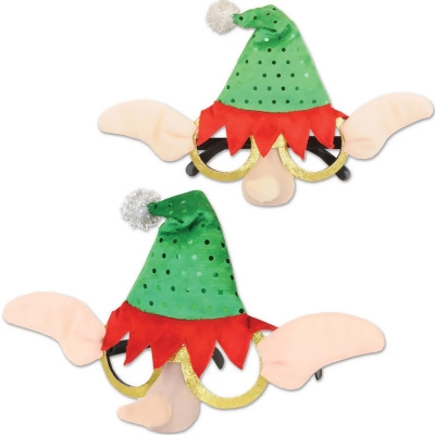 Pack of 12 Festive Christmas Elf Eyeglasses Costume Accessory Party Favors 