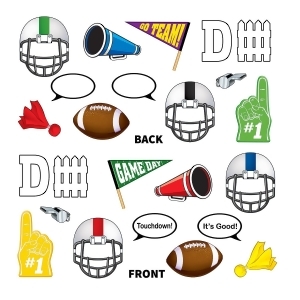 Pack of 12 Double Sided and Double Designed Football Photo Fun Signs 10.75 - All