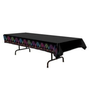Club Pack of 12 Decorative Black Festive Day of the Dead Table Cover 9 - All