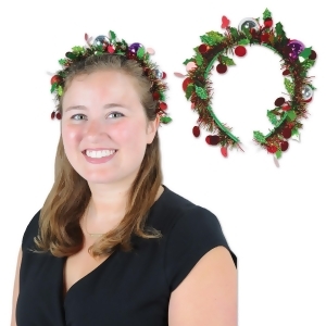 Pack of 12 Tinsel Garland with Ball Ornaments Christmas Headband Costume Accessories - All