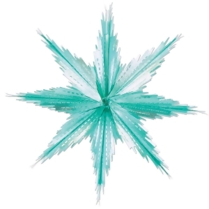 Club Pack of 24 Silvery Turquoise 2-Tone Metallic Look Christmas Snowflake Decorations 11.5 - All