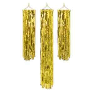 Club Pack of 18 Decorative Flame Resistant Hanging Mini Gleam N Gold Columns 4 - All