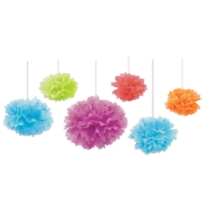 Club Pack of 36 Blue and Purple Multi Colored Decorative Pom Pom Tissue Fluff Balls 16 - All