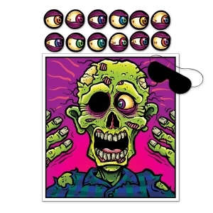 Club Pack of 24 Halloween Kid Friendly Pin the Eyeballs on the Zombie Game 19 - All