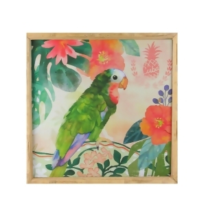 14 Green and Pink Parrot Bird Decorative Wooden Framed Prints Wall Art - All