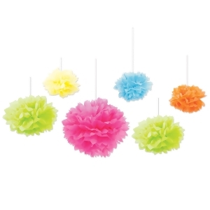 Club Pack of 36 Green and Pink Multi Colored Decorative Pom Pom Tissue Fluff Balls 16 - All